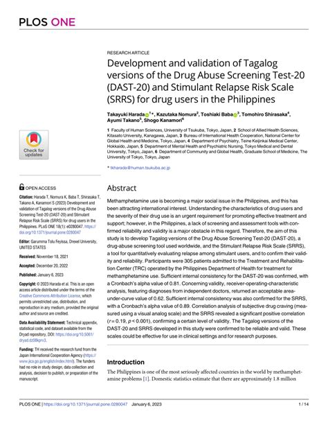 (PDF) Development and validation of Tagalog .